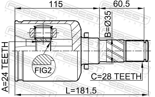 Joint Kit, drive shaft - 0511-MZ5ATLH FEBEST