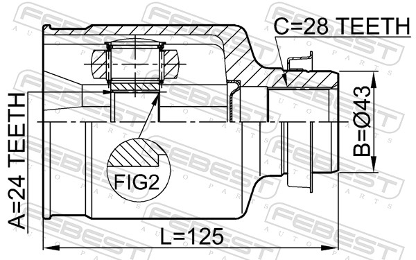 Joint Kit, drive shaft - 0511-MZ5ATRH FEBEST