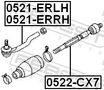Inner Tie Rod - 0522-CX7 FEBEST