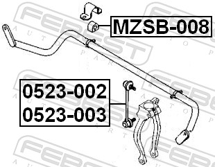 Rod/Strut, stabiliser - 0523-003 FEBEST