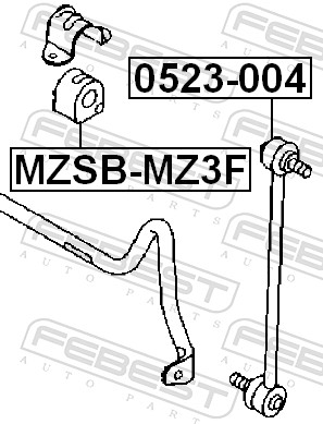 Rod/Strut, stabiliser - 0523-004 FEBEST