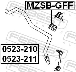 Rod/Strut, stabiliser - 0523-211 FEBEST