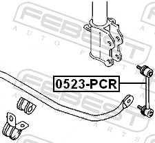 Rod/Strut, stabiliser - 0523-PCR FEBEST