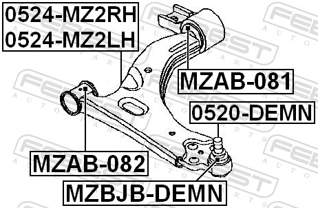Track Control Arm - 0524-MZ2RH FEBEST