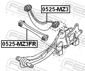 vikšro valdymo svirtis - 0525-MZ3FR FEBEST