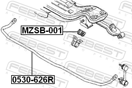 Sway Bar, suspension - 0530-626R FEBEST