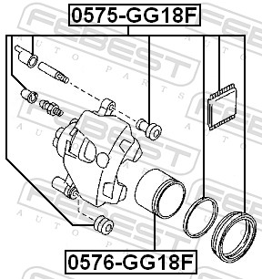 Repair Kit, brake caliper - 0575-GG18F FEBEST
