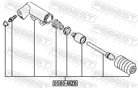 Slave Cylinder, clutch - 0580-MZ6 FEBEST
