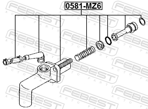 Master Cylinder, clutch - 0581-MZ6 FEBEST