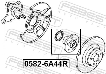 Wheel Hub - 0582-6A44R FEBEST