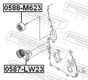 Belt Tensioner, V-ribbed belt - 0587-LW23 FEBEST