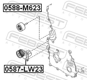 kreipiantysis skriemulys, V formos rumbuotas diržas - 0588-M623 FEBEST