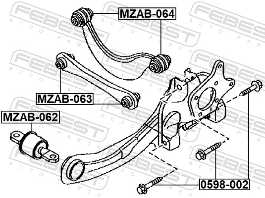Fastening Bolts, control arm - 0598-002 FEBEST