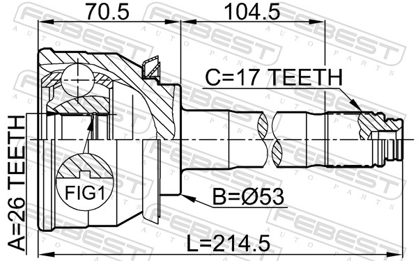 Joint Kit, drive shaft - 0610-004 FEBEST