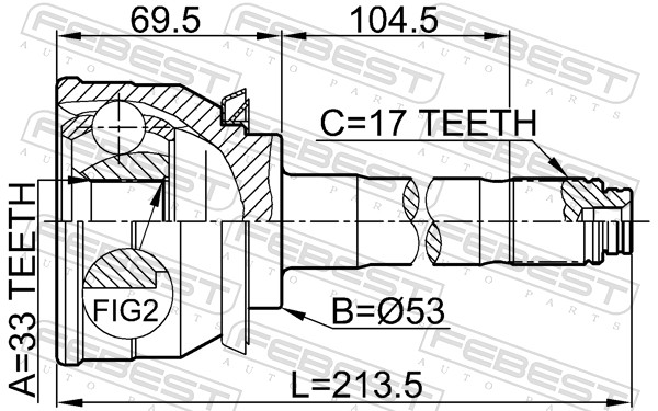 Joint Kit, drive shaft - 0610-007 FEBEST
