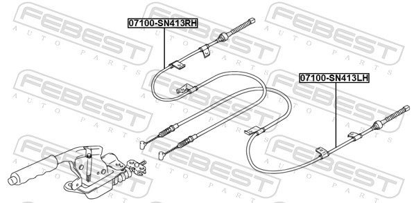 Cable, parking brake - 07100-SN413RH FEBEST