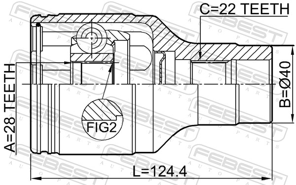 Joint Kit, drive shaft - 0711-RM415RH FEBEST