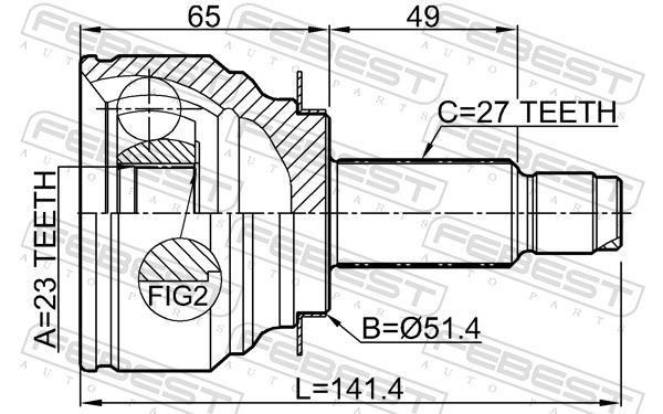 Joint Kit, drive shaft - 0810-G12 FEBEST