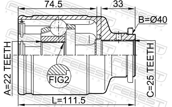 Joint Kit, drive shaft - 0811-1001 FEBEST