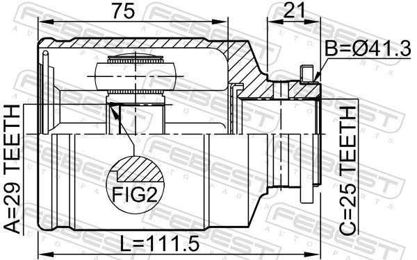 Joint Kit, drive shaft - 0811-1002 FEBEST
