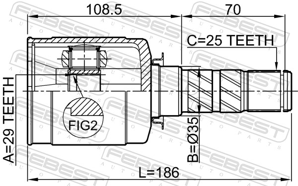 Joint Kit, drive shaft - 0811-B13 FEBEST