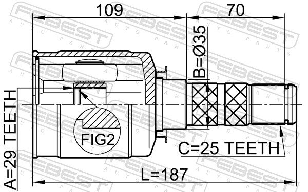 Joint Kit, drive shaft - 0811-B9 FEBEST