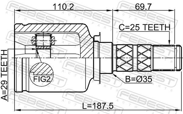 Joint Kit, drive shaft - 0811-G12 FEBEST