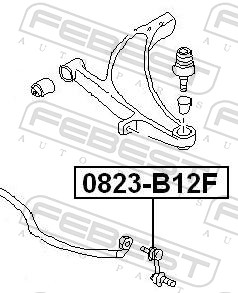 Rod/Strut, stabiliser - 0823-B12F FEBEST