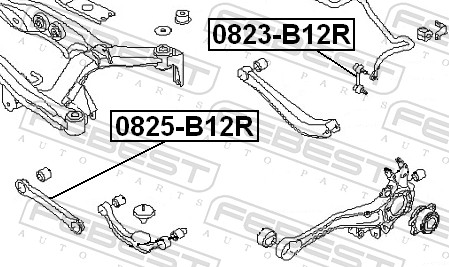 Asta/Puntone, Stabilizzatore - 0823-B12R FEBEST