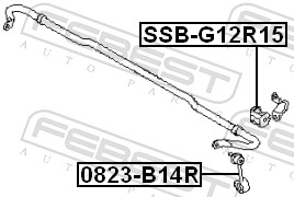 Rod/Strut, stabiliser - 0823-B14R FEBEST