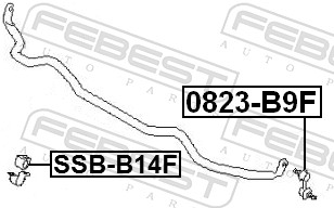 Rod/Strut, stabiliser - 0823-B9F FEBEST