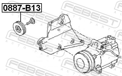 Натяжной ролик, поликлиновой ремень - 0887-B13 FEBEST