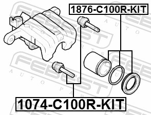 Führungsbolzen, Bremssattel - 1074-C100R-KIT FEBEST