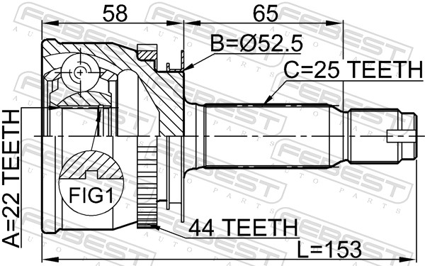 Joint Kit, drive shaft - 1210-012A44 FEBEST
