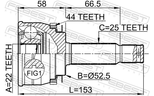Joint Kit, drive shaft - 1210-ACCA44 FEBEST