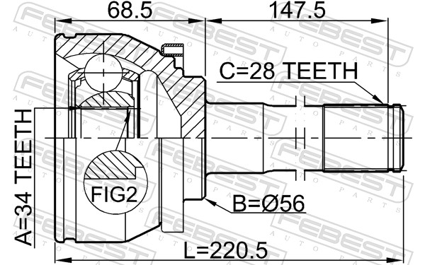 Joint Kit, drive shaft - 1210-TER FEBEST