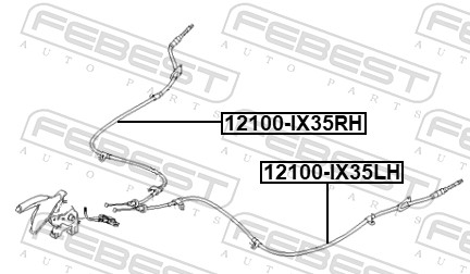 Cavo comando, Freno stazionamento - 12100-IX35RH FEBEST
