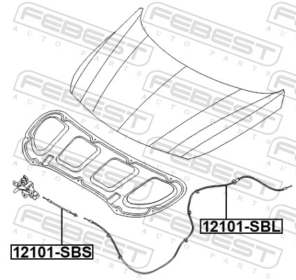 Bonnet Cable - 12101-SBL FEBEST