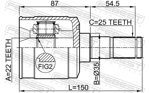 Joint Kit, drive shaft - 1211-ACCAT FEBEST