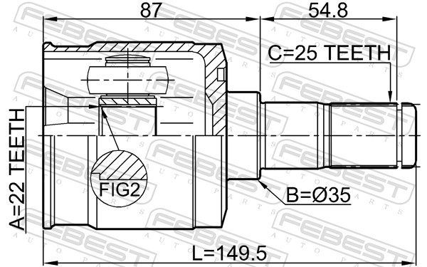 Joint Kit, drive shaft - 1211-CM10R FEBEST