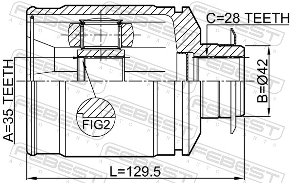 Joint Kit, drive shaft - 1211-CMRH FEBEST