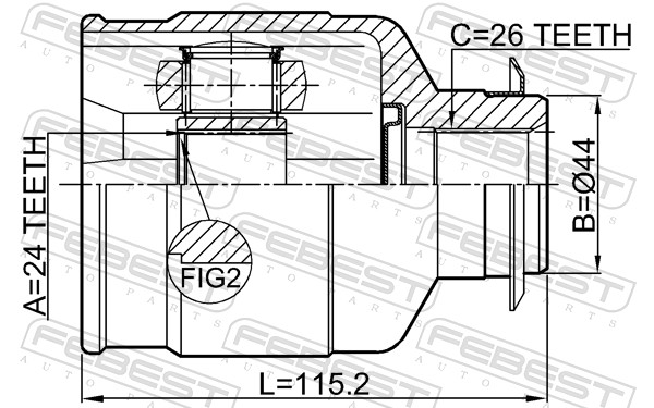 Joint Kit, drive shaft - 1211-IX354WDRH FEBEST