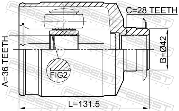 Joint Kit, drive shaft - 1211-SANFE22RH FEBEST
