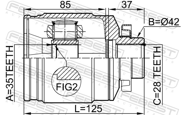 Joint Kit, drive shaft - 1211-SFCLRH FEBEST