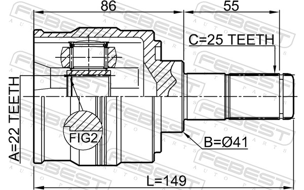Joint Kit, drive shaft - 1211-SOL2WD FEBEST