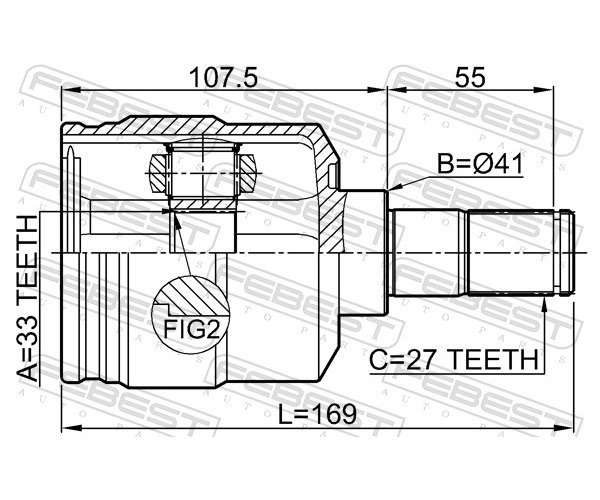 Joint Kit, drive shaft - 1211-TUC27LH FEBEST