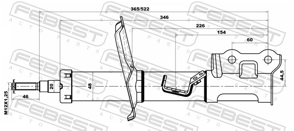 Shock Absorber - 12110-002FL FEBEST