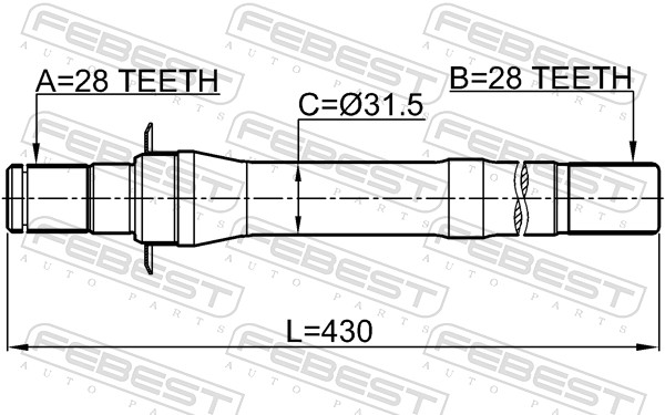 Drive Shaft - 1212-IX35AT6 FEBEST