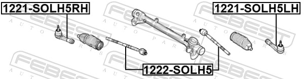 Tie Rod End - 1221-SOLH5RH FEBEST