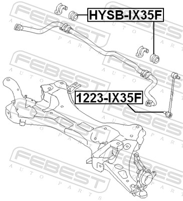 Rod/Strut, stabiliser - 1223-IX35F FEBEST